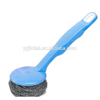 Kitchen stainless steel scourer with handle easy to clean